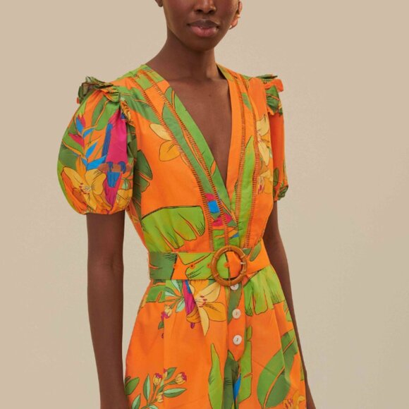 FARM Rio Pants - FARM Rio Orange Macaws Romper